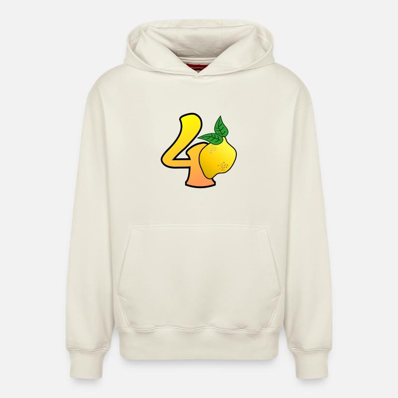40e anniversaire - Quarante - Citrons - Sweat à capuche unisexe décontracté en coton biologique – de SPREAD - blanc cassé