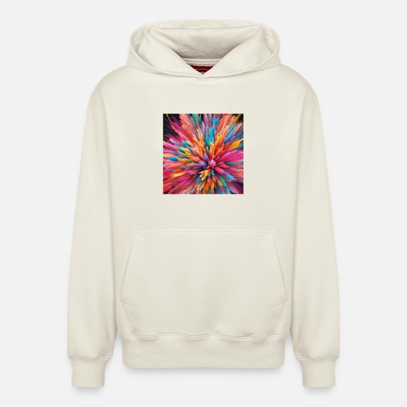 Explosion de couleurs - Sweat à capuche unisexe décontracté en coton biologique – de SPREAD - blanc cassé