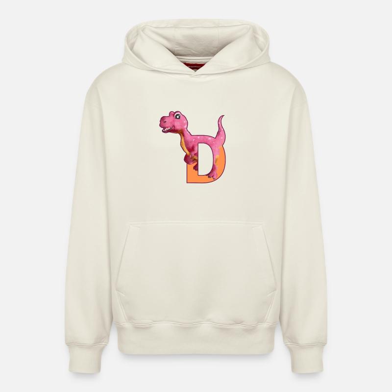 D - DINOSAURE, personnalisable - Sweat à capuche unisexe décontracté en coton biologique – de SPREAD - blanc cassé