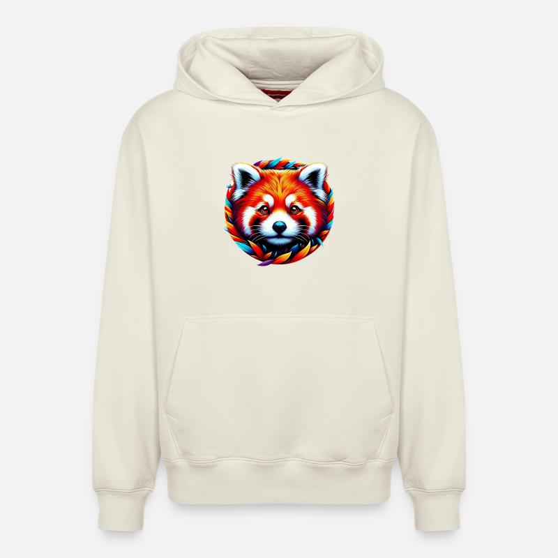Petit panda - Sweat à capuche unisexe décontracté en coton biologique – de SPREAD - blanc cassé