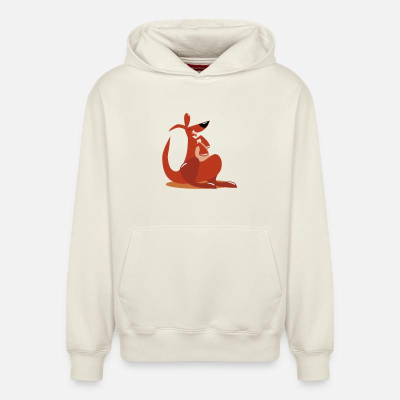 Kangourous Australie - Sweat à capuche unisexe décontracté en coton biologique – de SPREAD - blanc cassé