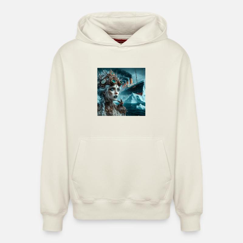 Sirène Steampunk Titanic - Sweat à capuche unisexe décontracté en coton biologique – de SPREAD - blanc cassé