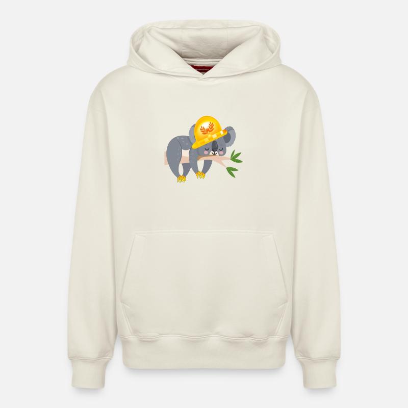 HANDWERKER KOALA BÄR - Relaxed Unisex Organic Hoodie – von SPREAD - Naturweiß