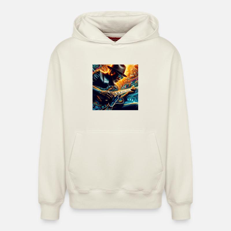 Bluesman - Sweat à capuche unisexe décontracté en coton biologique – de SPREAD - blanc cassé