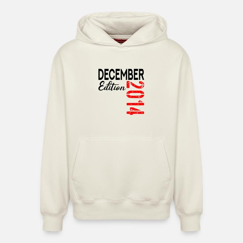 12E ANNIVERSAIRE DÉCEMBRE 2014 - Sweat à capuche unisexe décontracté en coton biologique – de SPREAD - blanc cassé