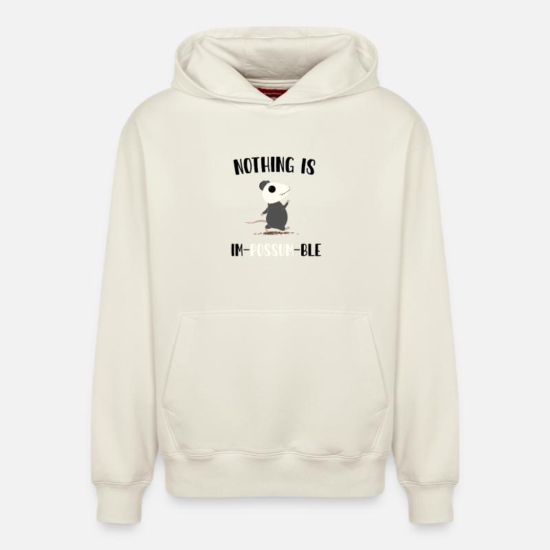 Rien n’est impossible - Sweat à capuche unisexe décontracté en coton biologique – de SPREAD - blanc cassé