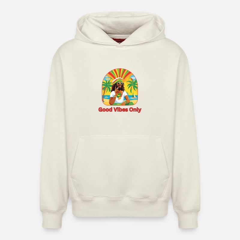 – Rasta-Man Jamaica Summer Sun - Sweat à capuche unisexe décontracté en coton biologique – de SPREAD - blanc cassé