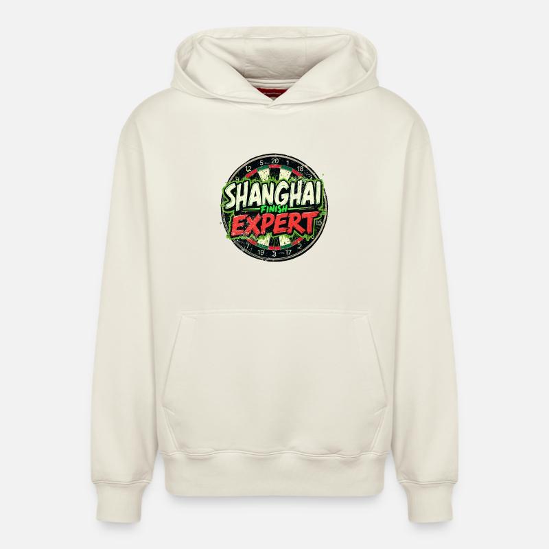 Fléchettes Shanghai Finish Fun - Sweat à capuche unisexe décontracté en coton biologique – de SPREAD - blanc cassé