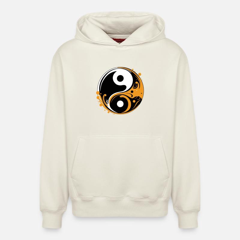 YIN ET YANG - Sweat à capuche unisexe décontracté en coton biologique – de SPREAD - blanc cassé