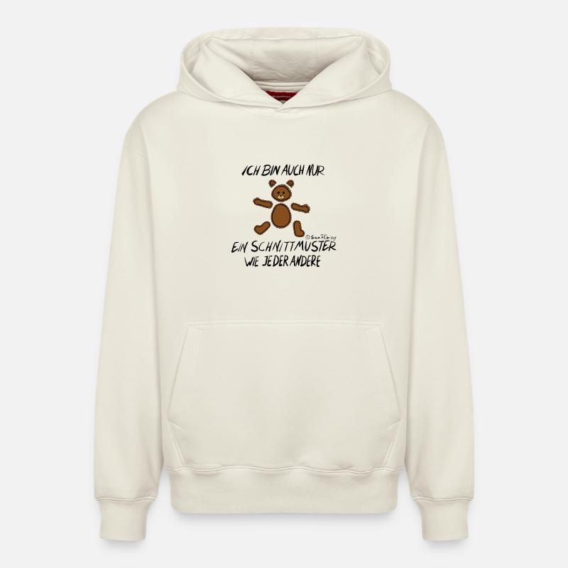 Modèle Ours - Sweat à capuche unisexe décontracté en coton biologique – de SPREAD - blanc cassé