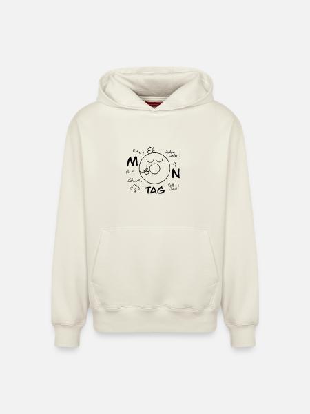 Monday Blues - Relaxed Unisex Organic Hoodie – by SPREAD - off white
