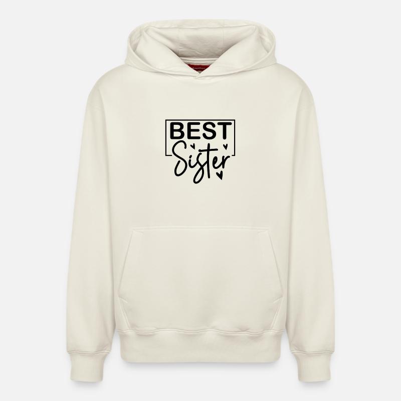 Meilleure sœur - Sweat à capuche unisexe décontracté en coton biologique – de SPREAD - blanc cassé