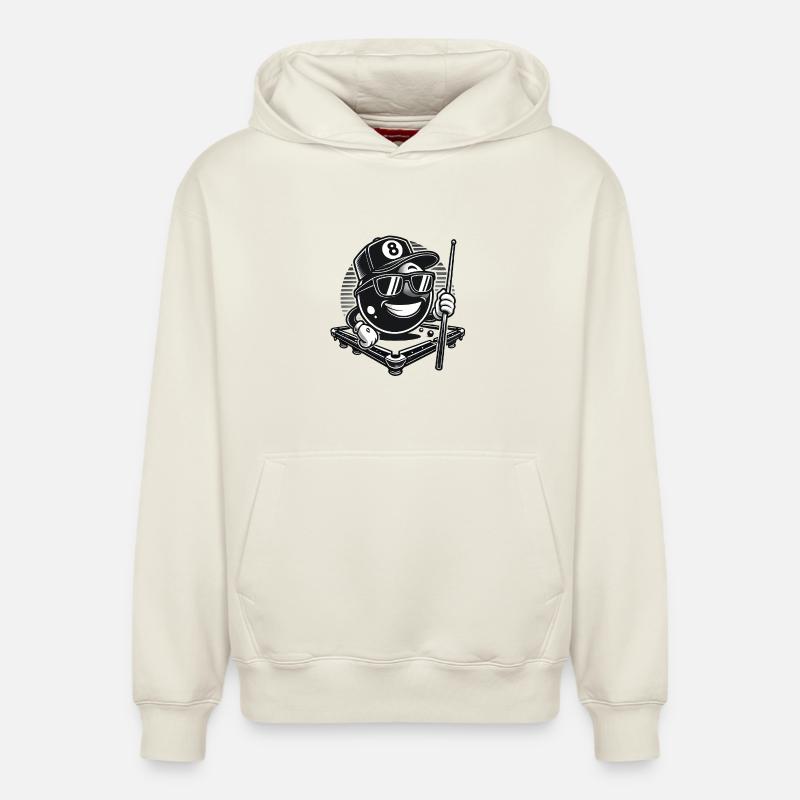 Billard 8 boules Cool - Sweat à capuche unisexe décontracté en coton biologique – de SPREAD - blanc cassé