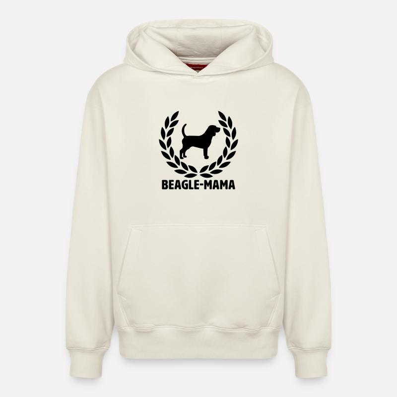 Maman Beagle - Sweat à capuche unisexe décontracté en coton biologique – de SPREAD - blanc cassé