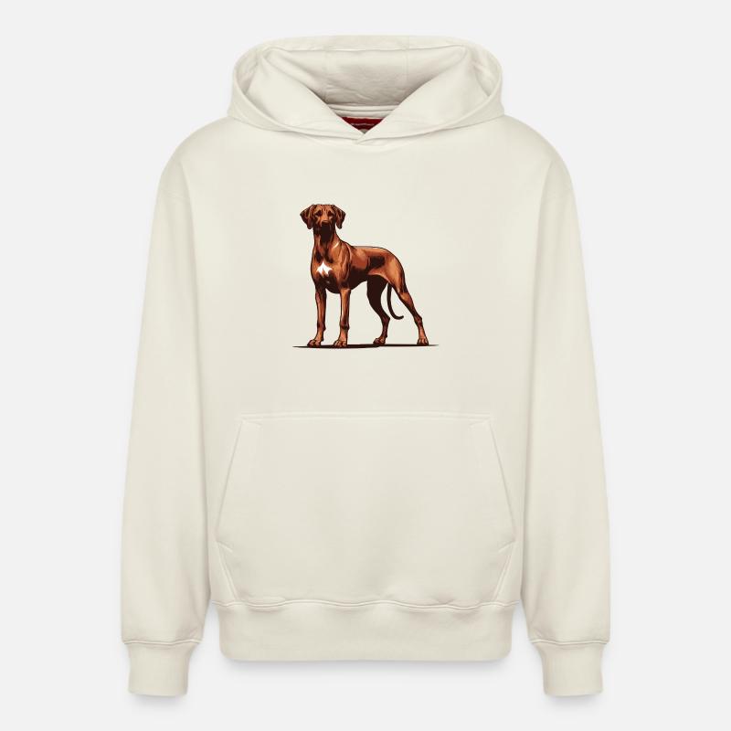 Rhodésian Ridgeback - Sweat à capuche unisexe décontracté en coton biologique – de SPREAD - blanc cassé