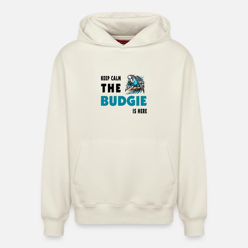 Conception de perruche - Sweat à capuche unisexe décontracté en coton biologique – de SPREAD - blanc cassé