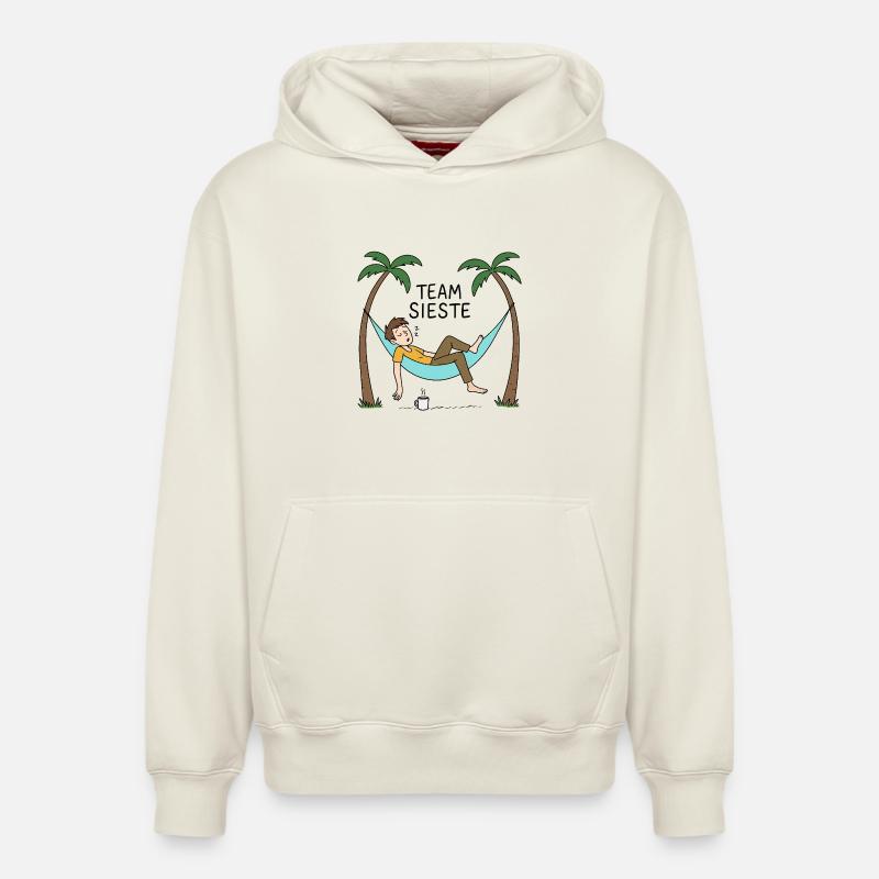 Team Sieste - Hamac & Farniente - Sweat à capuche unisexe décontracté en coton biologique – de SPREAD - blanc cassé