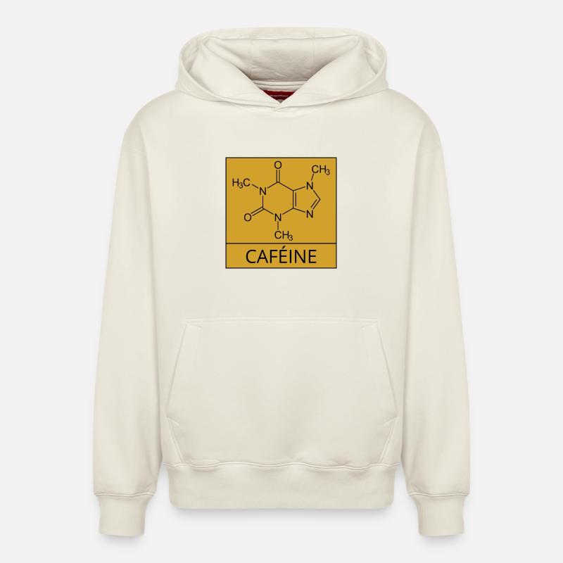 molécule de caféine - Sweat à capuche unisexe décontracté en coton biologique – de SPREAD - blanc cassé