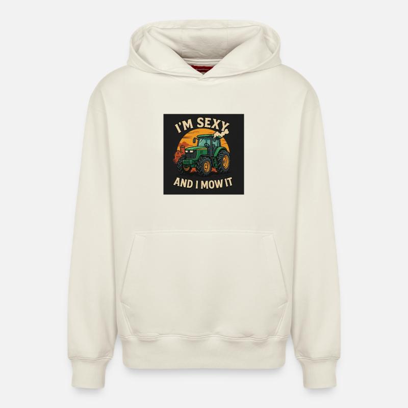 Traktor TShirt Format - Relaxed Unisex Organic Hoodie – von SPREAD - Naturweiß