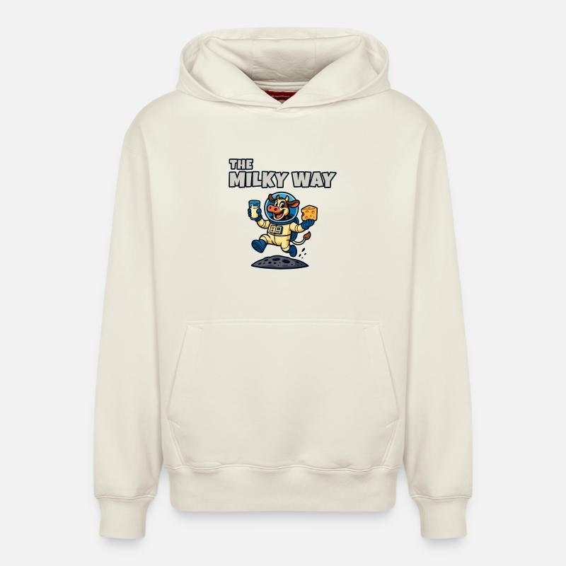 La Voie lactée - Ko Astronaut - Sweat à capuche unisexe décontracté en coton biologique – de SPREAD - blanc cassé