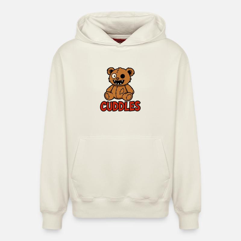 Ours câlin - Sweat à capuche unisexe décontracté en coton biologique – de SPREAD - blanc cassé