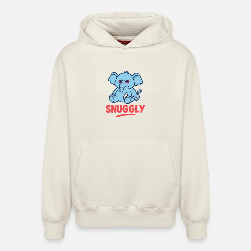 Éléphant - Sweat à capuche unisexe décontracté en coton biologique – de SPREAD - blanc cassé