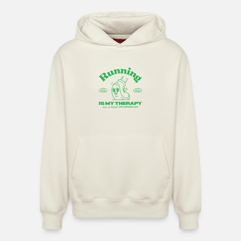 L’amour de la course rétro - Sweat à capuche unisexe décontracté en coton biologique – de SPREAD - blanc cassé