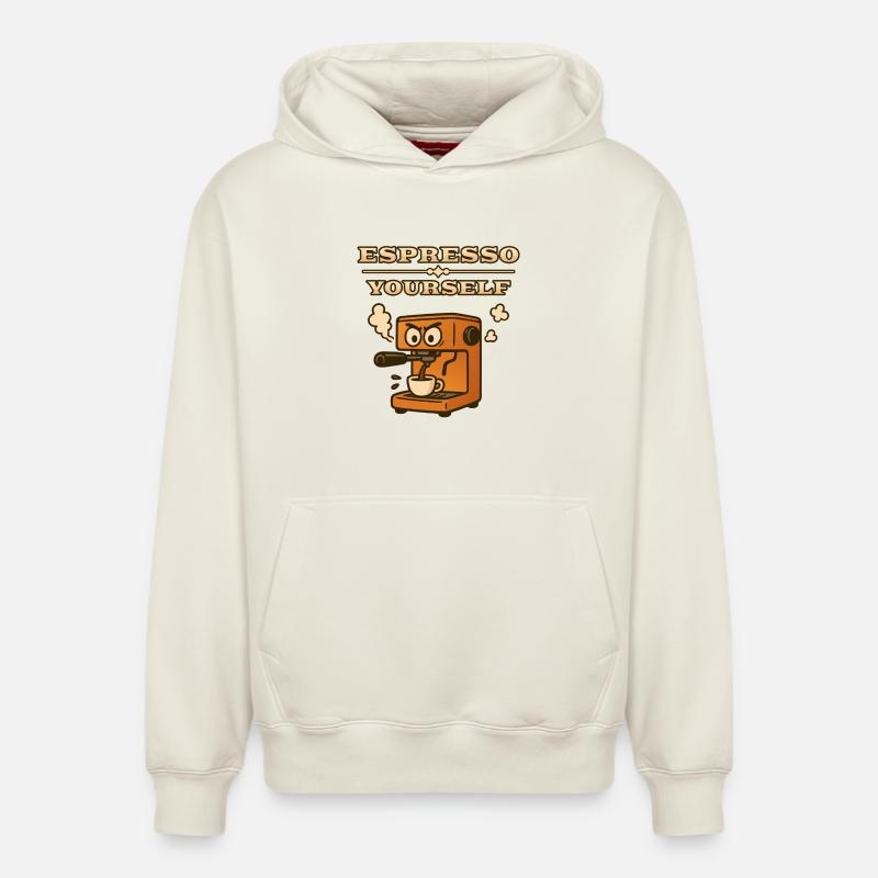 Espresso vous-même - Sweat à capuche unisexe décontracté en coton biologique – de SPREAD - blanc cassé