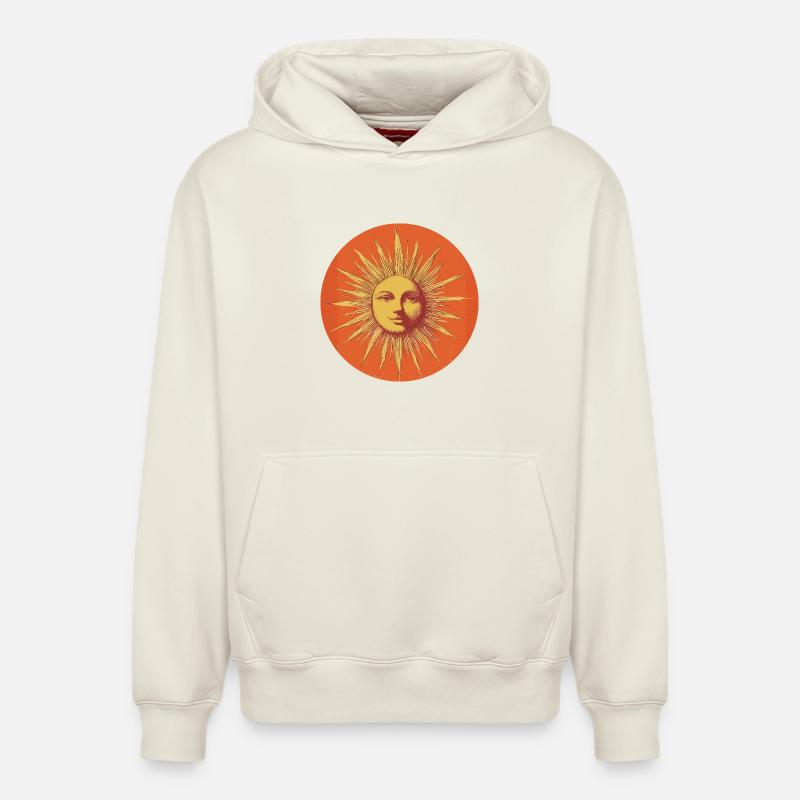 Soleil - Sweat à capuche unisexe décontracté en coton biologique – de SPREAD - blanc cassé