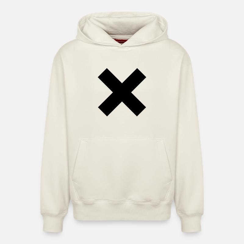 Croix - Sweat à capuche unisexe décontracté en coton biologique – de SPREAD - blanc cassé