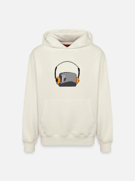 Cool Portable Cassette Audio Player - Relaxed Unisex Organic Hoodie – by SPREAD - off white