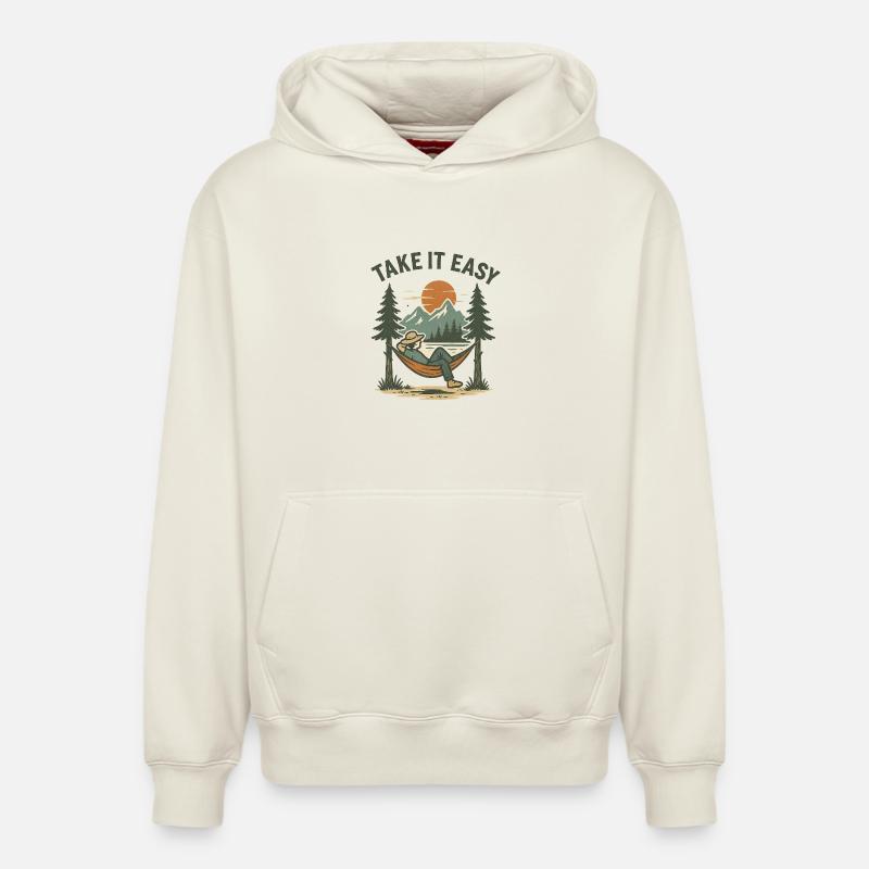 Take It Easy - Relaxed Unisex Organic Hoodie – von SPREAD - Naturweiß