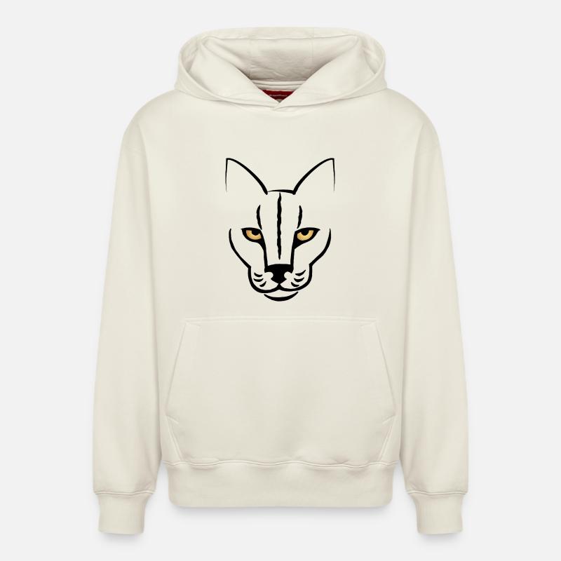 Le regard du chat - Sweat à capuche unisexe décontracté en coton biologique – de SPREAD - blanc cassé