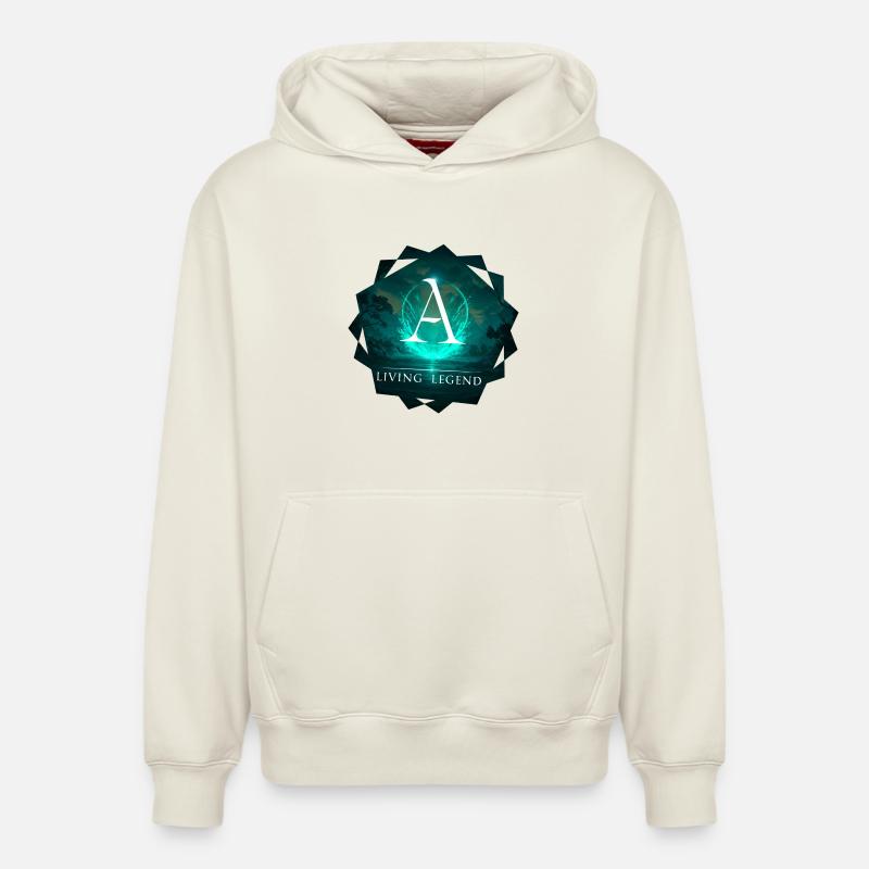 Conception mythologique d’Apsilon - Sweat à capuche unisexe décontracté en coton biologique – de SPREAD - blanc cassé