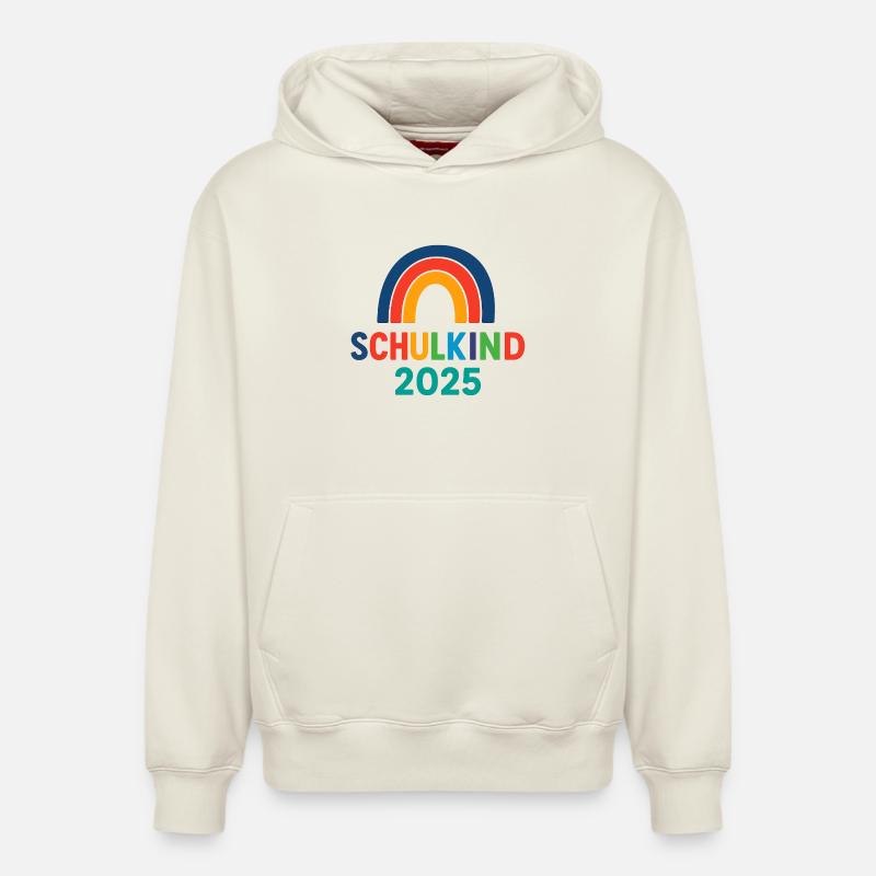 Écolier 2025 - Sweat à capuche unisexe décontracté en coton biologique – de SPREAD - blanc cassé