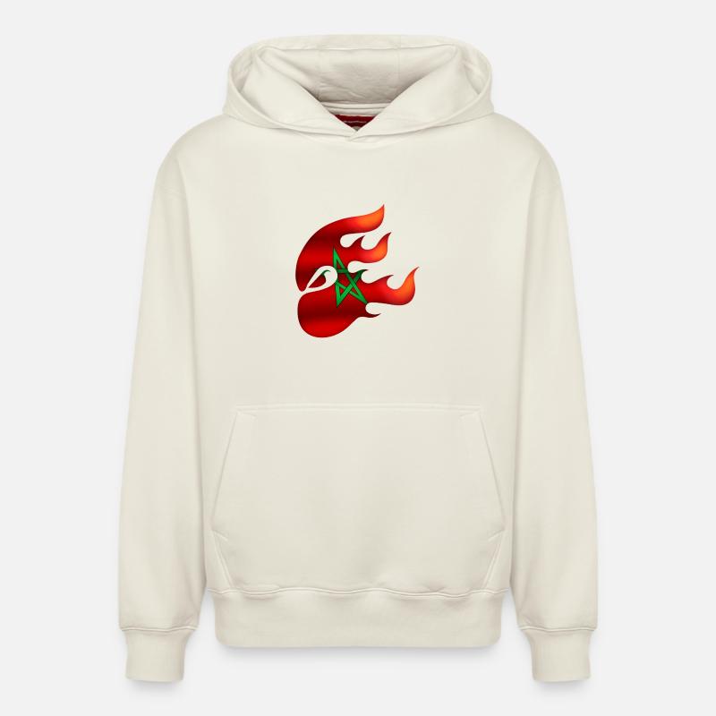 Drapeau du Maroc - Maroc - Ninja - Sweat à capuche unisexe décontracté en coton biologique – de SPREAD - blanc cassé