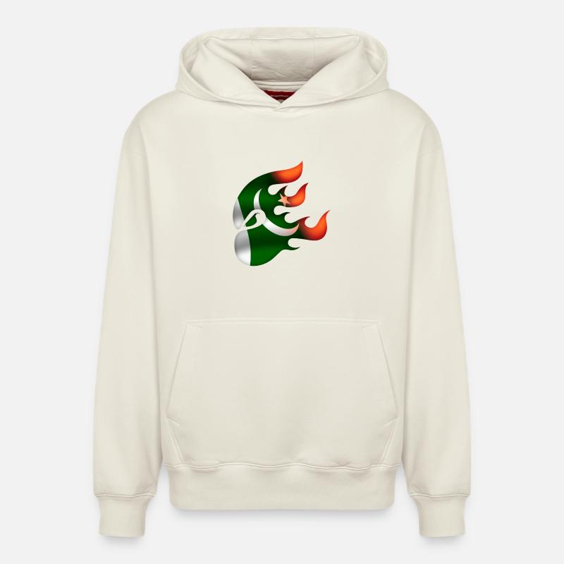 Drapeau du Pakistan - Pakistan - Ninja - Sweat à capuche unisexe décontracté en coton biologique – de SPREAD - blanc cassé