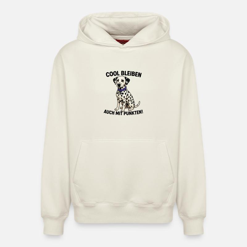 Dalmatien à collier violet - Sweat à capuche unisexe décontracté en coton biologique – de SPREAD - blanc cassé