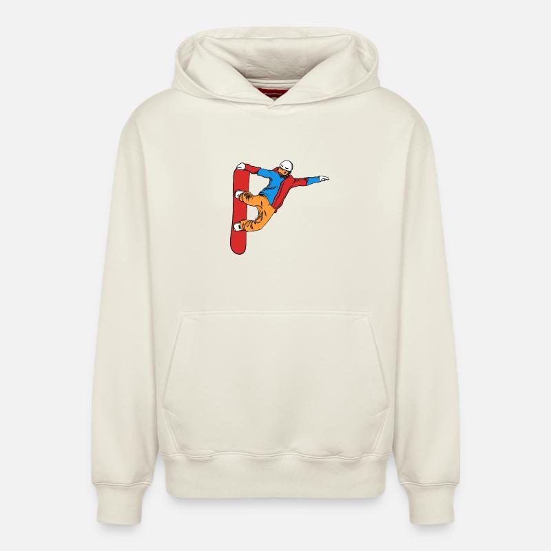 Snowboarders - Sweat à capuche unisexe décontracté en coton biologique – de SPREAD - blanc cassé