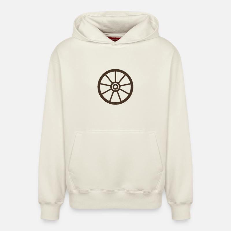 Roue - Sweat à capuche unisexe décontracté en coton biologique – de SPREAD - blanc cassé