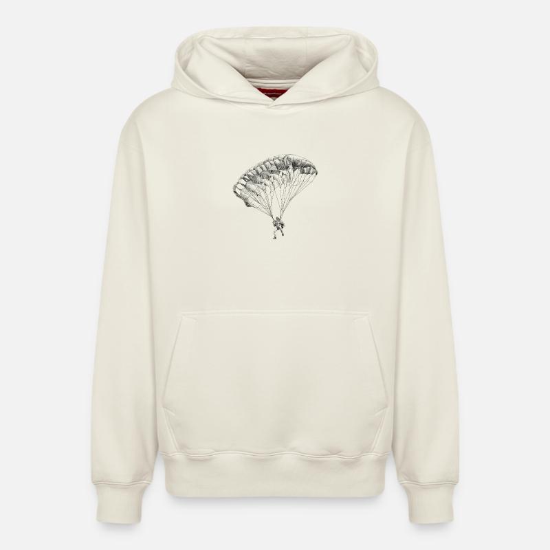 Parachute - Sweat à capuche unisexe décontracté en coton biologique – de SPREAD - blanc cassé