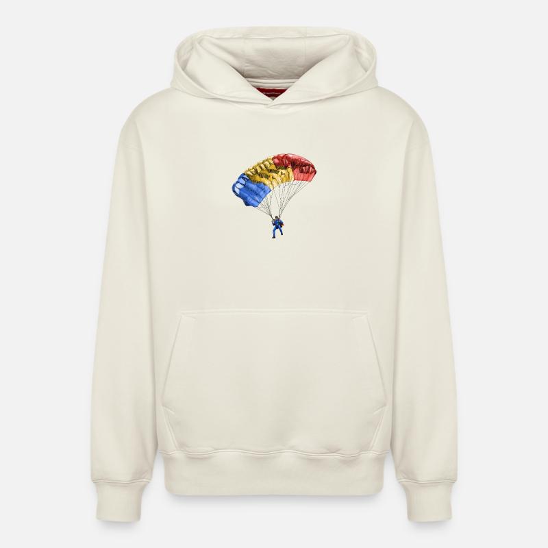 Parachute - Sweat à capuche unisexe décontracté en coton biologique – de SPREAD - blanc cassé