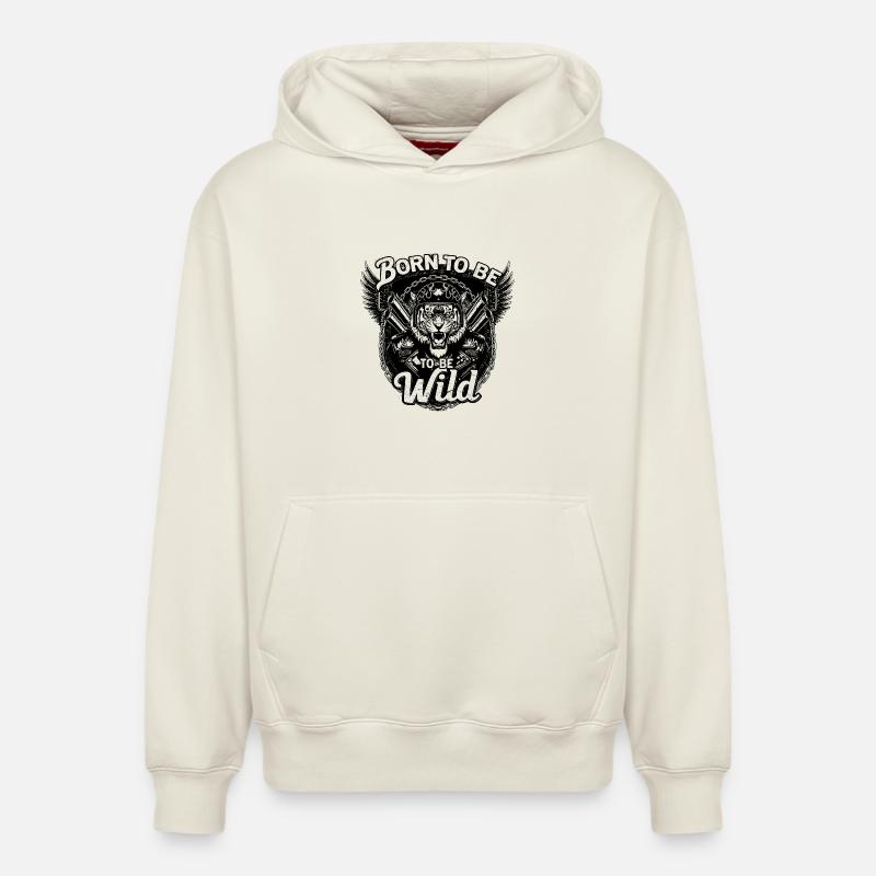 Sauvage - Sweat à capuche unisexe décontracté en coton biologique – de SPREAD - blanc cassé