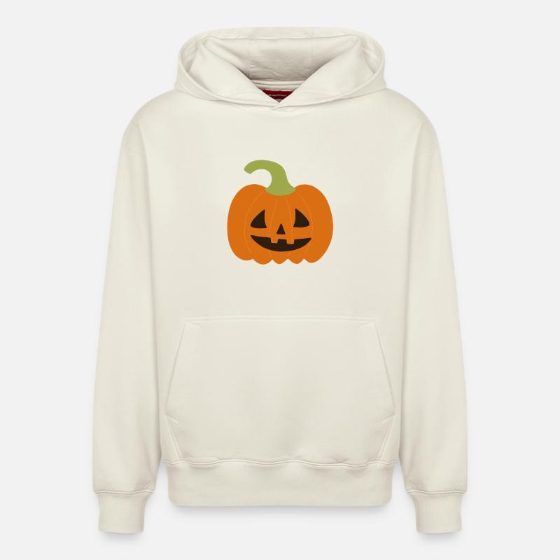 Conception fantaisiste de citrouille Jack-O'-Lantern - Sweat à capuche unisexe décontracté en coton biologique – de SPREAD - blanc cassé