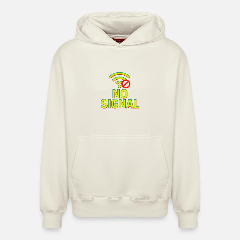 Glitch Tech Design - Relaxed Unisex Organic Hoodie – von SPREAD - Naturweiß