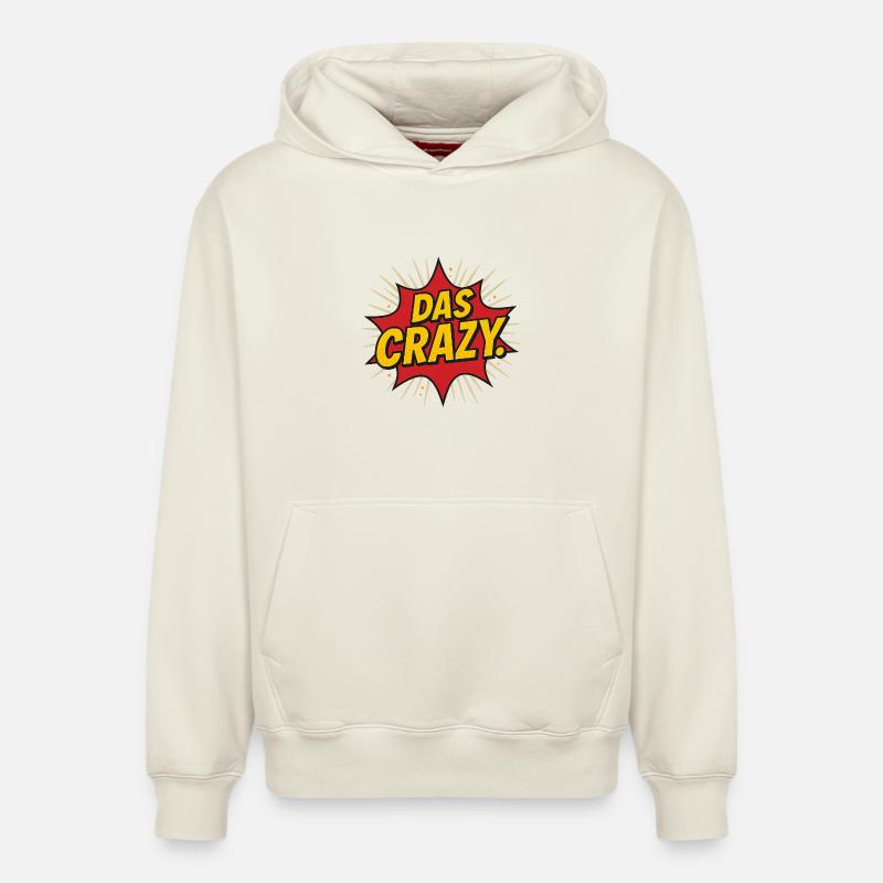 Comic Explosion Text Design - Relaxed Unisex Organic Hoodie – von SPREAD - Naturweiß