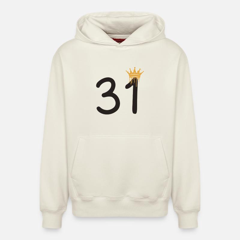31 - Sweat à capuche unisexe décontracté en coton biologique – de SPREAD - blanc cassé
