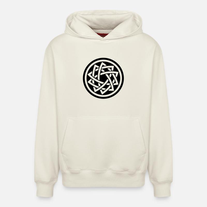 ÉTOILE DOUBLE - Sweat à capuche unisexe décontracté en coton biologique – de SPREAD - blanc cassé