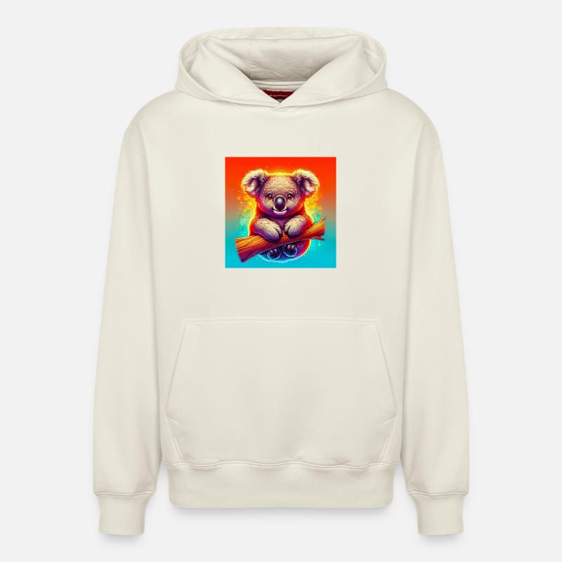 Koala - Sweat à capuche unisexe décontracté en coton biologique – de SPREAD - blanc cassé