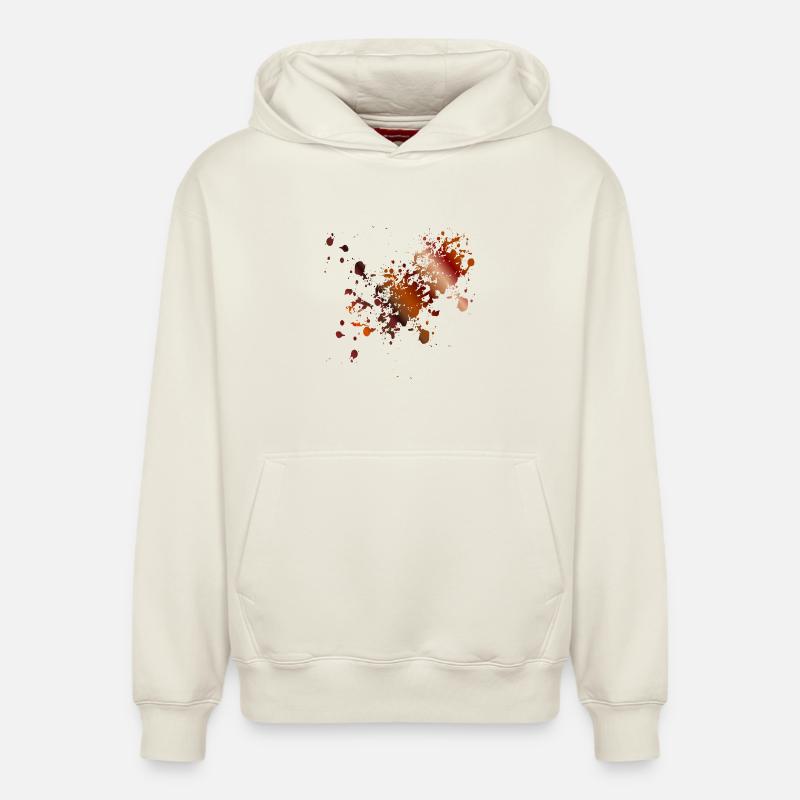 TACHES DE CAFÉ - Sweat à capuche unisexe décontracté en coton biologique – de SPREAD - blanc cassé